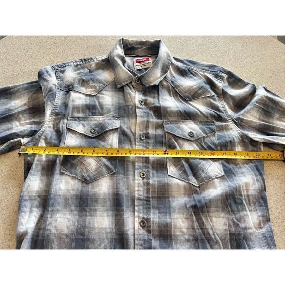 Wrangler Plaid Western Shirt Button Front Long Sleeve  Men's Sz Medium - Picture 6 of 9